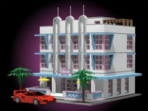 Decouvrez Notre Incroyable Construction dHotel LEGO Miami Vice City Avant - plare.