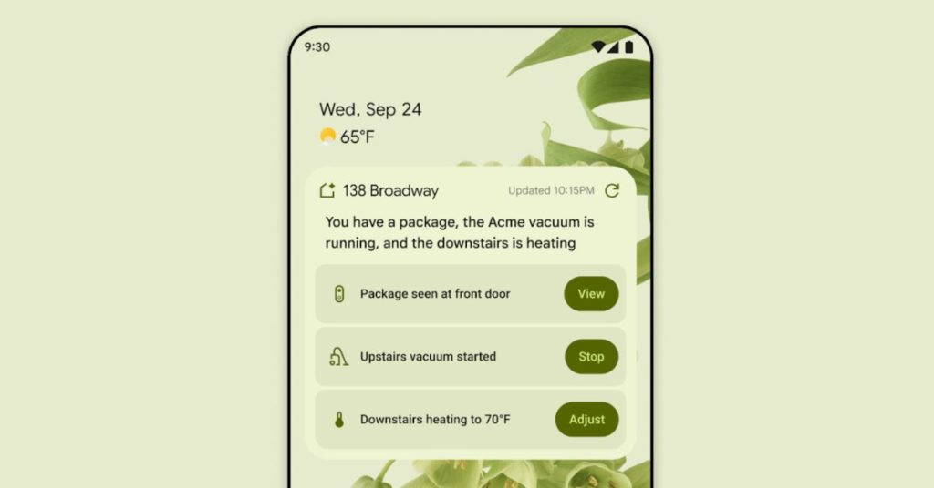Google Home teste un widget 'Home Summary' pour Pixel