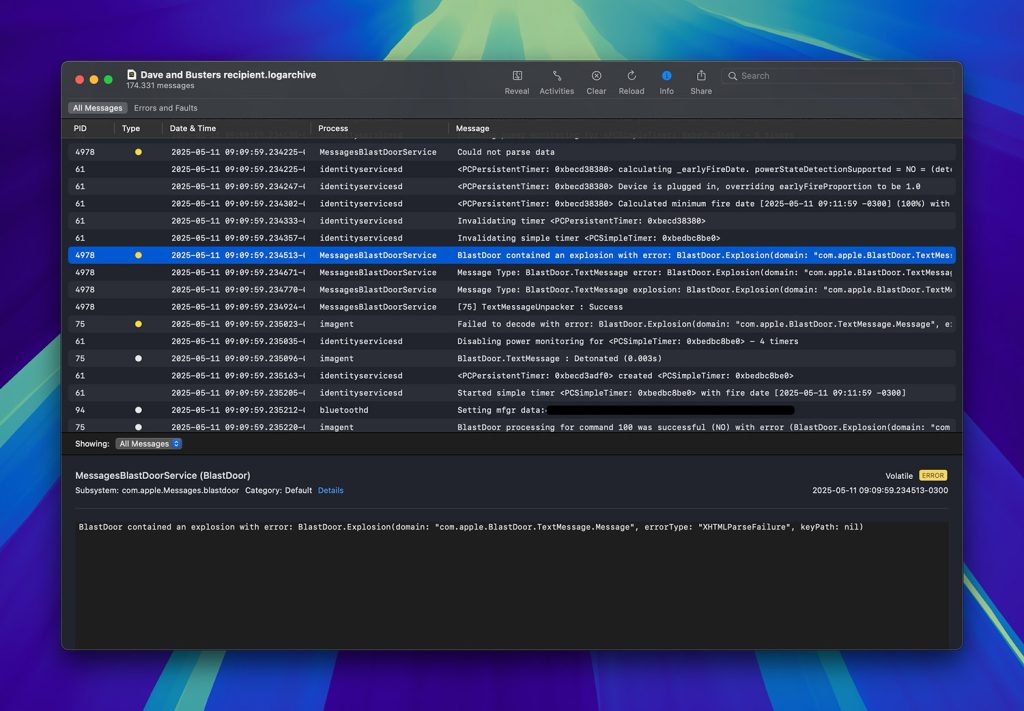 Gui Rambo résout un bug d'audio mystérieux sur l'iPhone : enquête et solutions techniques dévoilées - plare. Error logs of Rambo's tests.