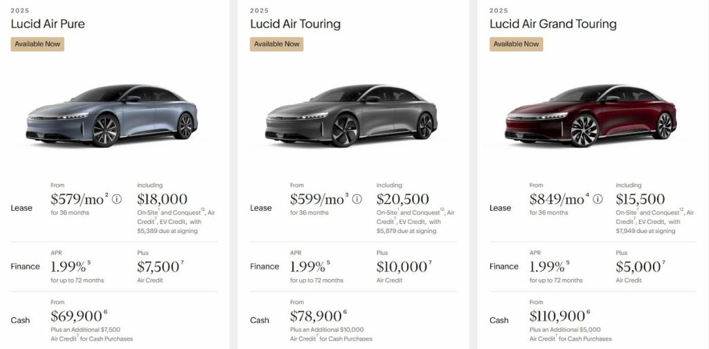 Remises Lucid Air 2025