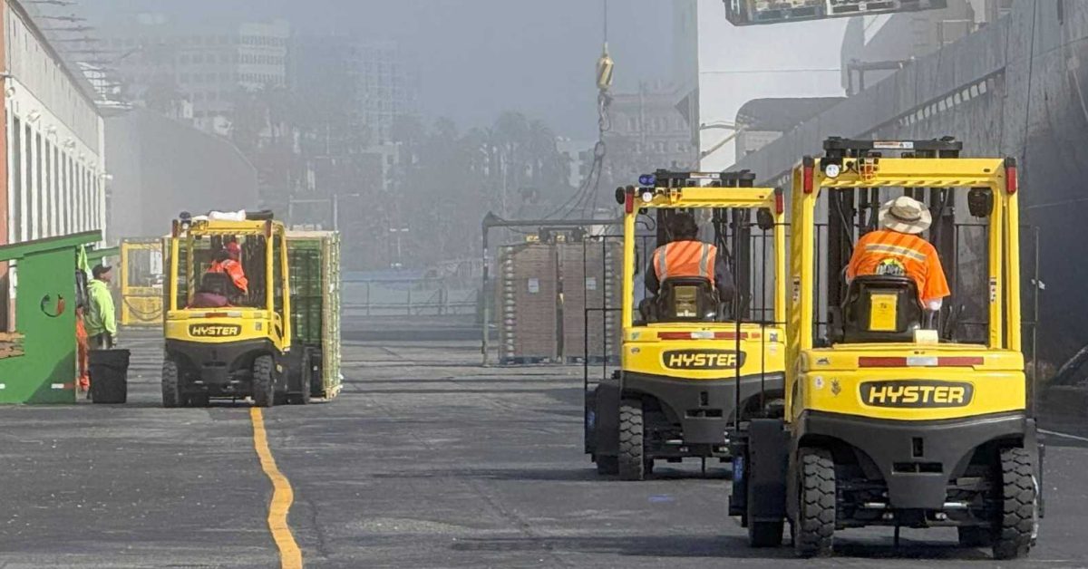 SSA Marine electric forklifts Port of LA - plare.