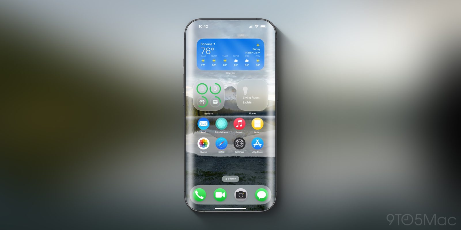 Concept d'un iPhone à écran complet sans bordure