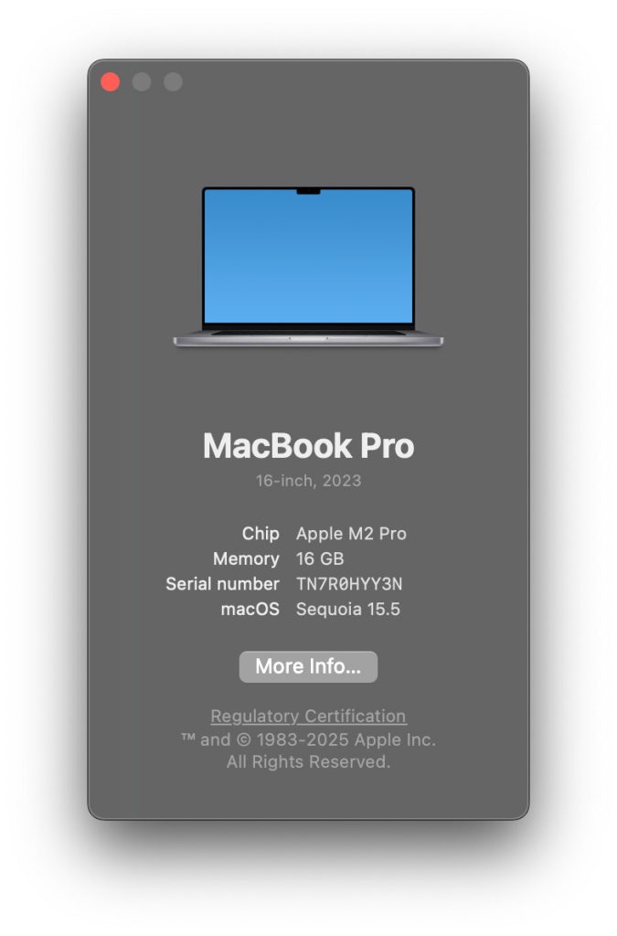 Identification du modèle de Mac