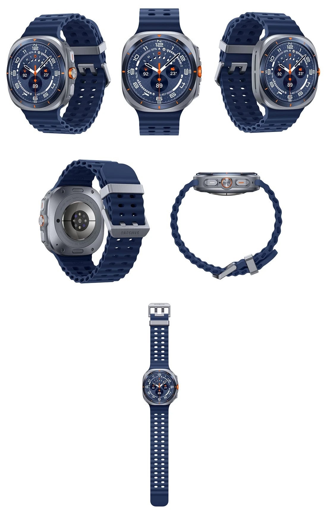 Vue des différentes angles de la Galaxy Watch Ultra
