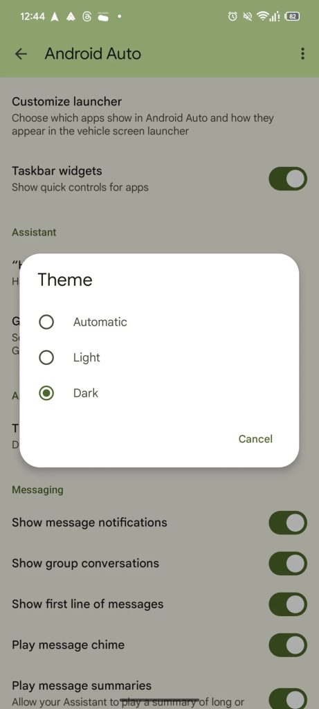 Selecteur automatique pour le thème