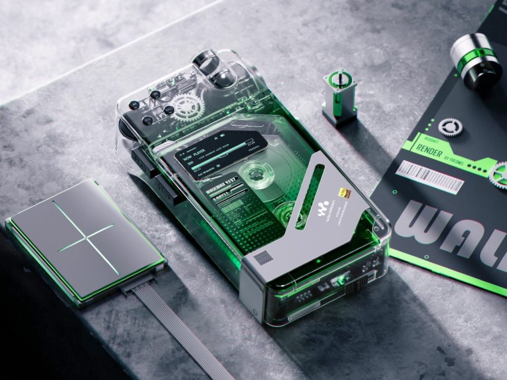 Découvrez le Concept Transparent du Sony Walkman : Fusion Parfaite du Style Blade Runner et de la Nostalgie des Cassettes !