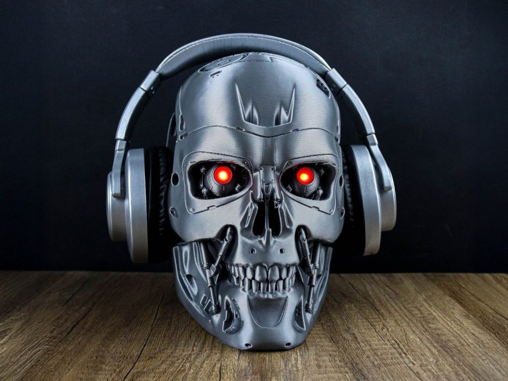 Découvrez le Support Casque Terminator T-800 : L’Accessoire Incontournable pour les Amateurs de Sci-Fi et de Son!