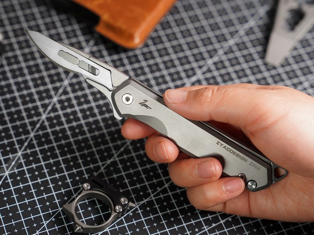 Ezsharp 2 0 Titanium Folding Utility Knife Swappable Blade hero - plare.