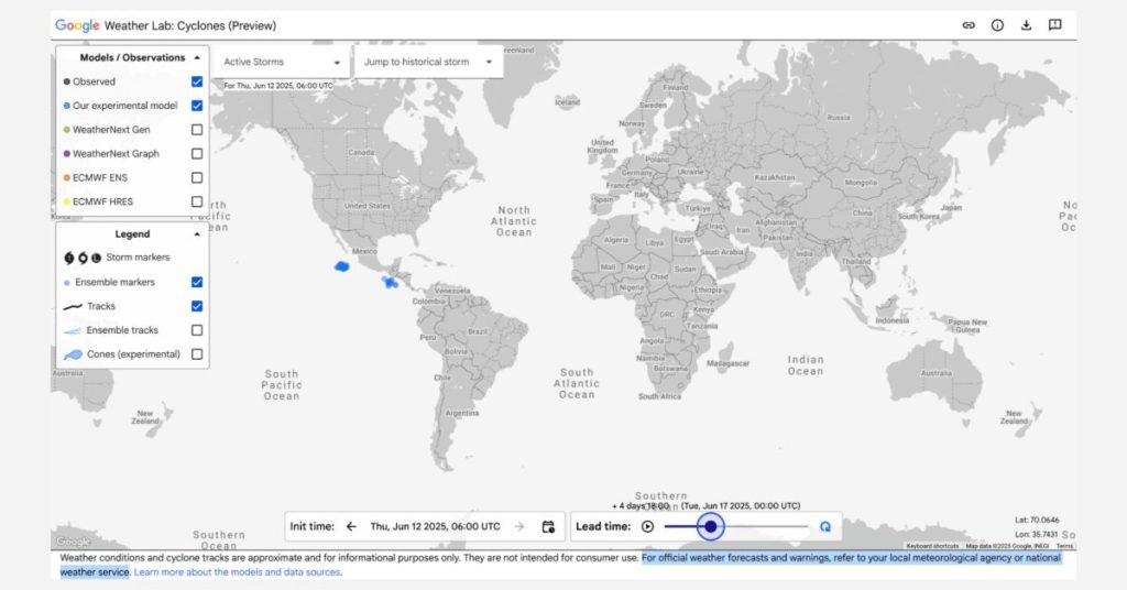 Google lance Weather Lab : des prévisions de cyclones révolutionnaires grâce à l'IA