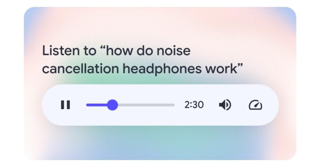Google teste des aperçus audio pour améliorer les résultats de recherche.