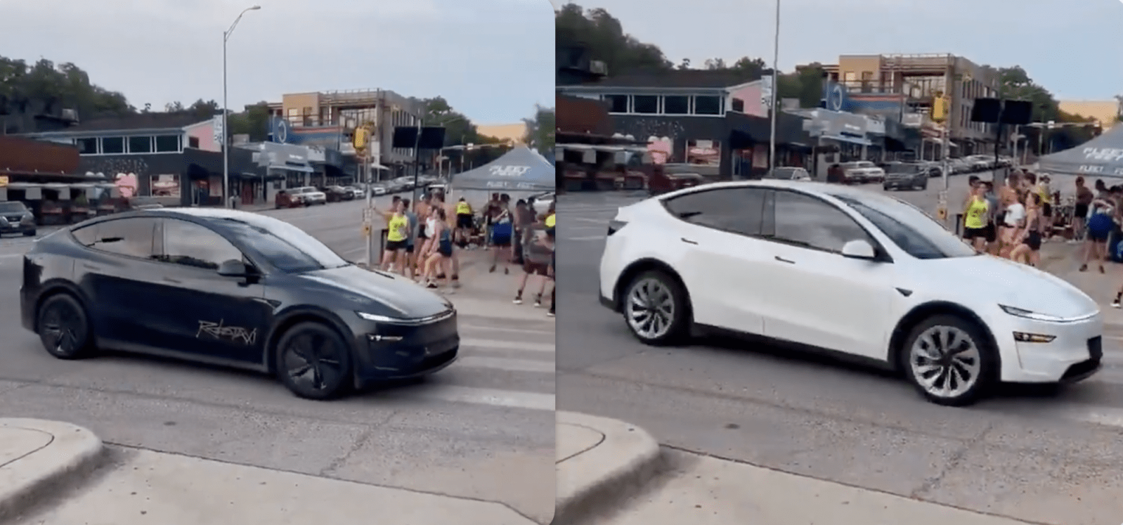 Tesla robotaxi trailing car - plare.