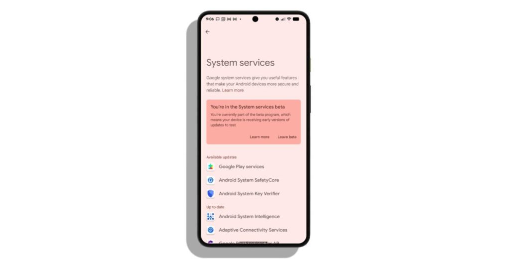 Android révèle une nouvelle page de paramètres 'services système' pour les applications Google