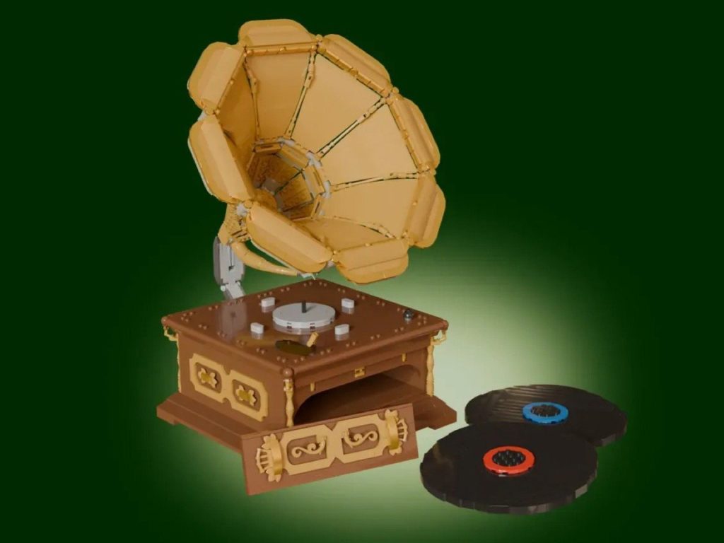 Découvrez le Gramophone LEGO : Un Voyage dans le Temps avec Vinyles à Manivelle et Charme Authentique !
