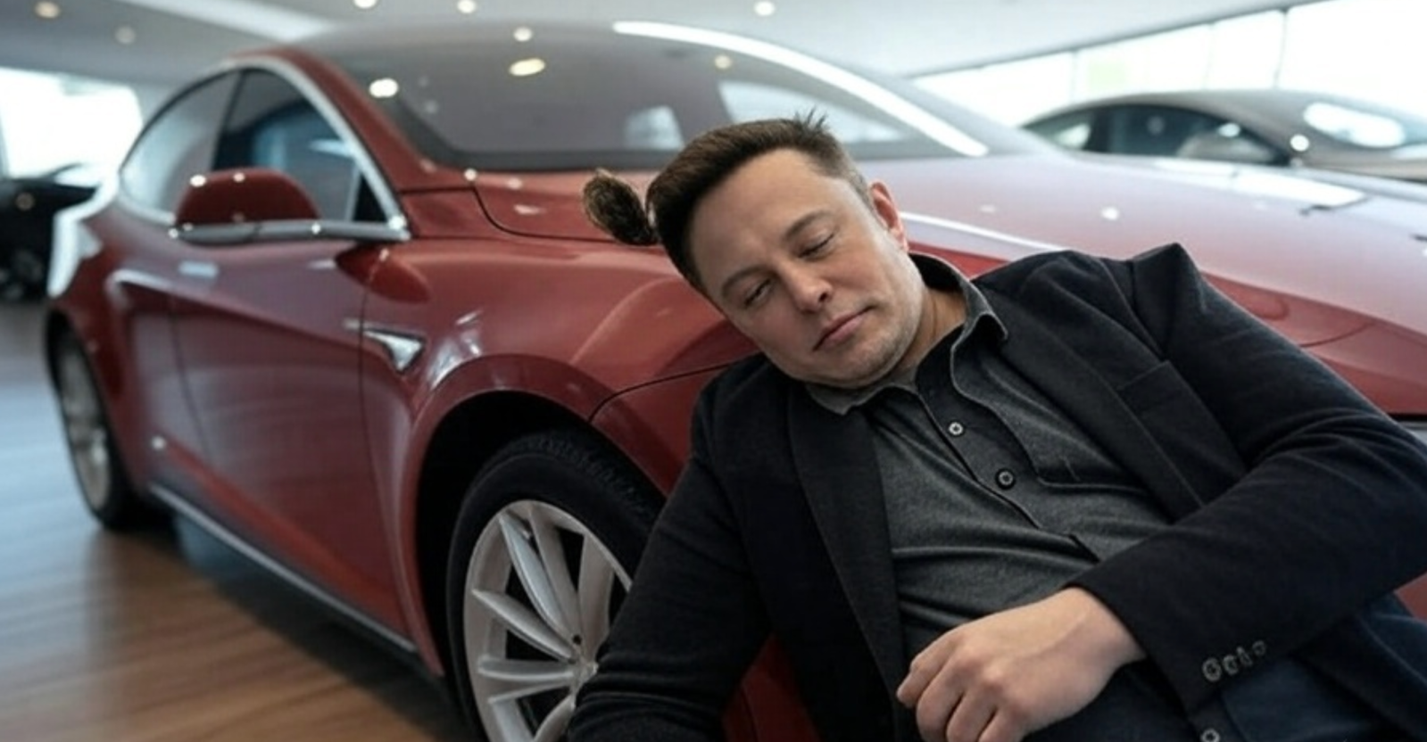 Elon Musk sleeping on sales floot - plare.