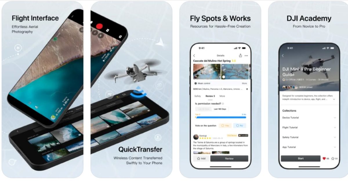 Nouveau firmware pour l'application de vol de drone DJI : performances améliorées et fonctionnalités inédites