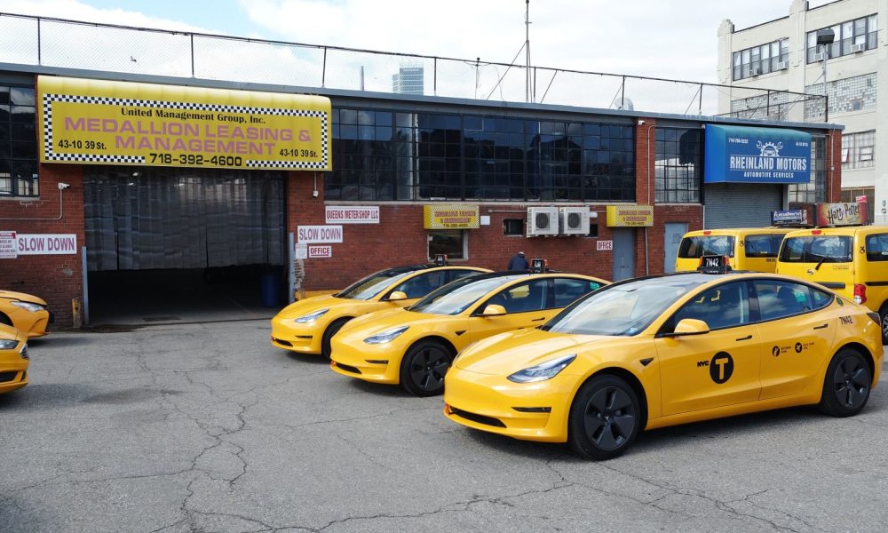 tesla model 3 yellow taxi new york - plare.
