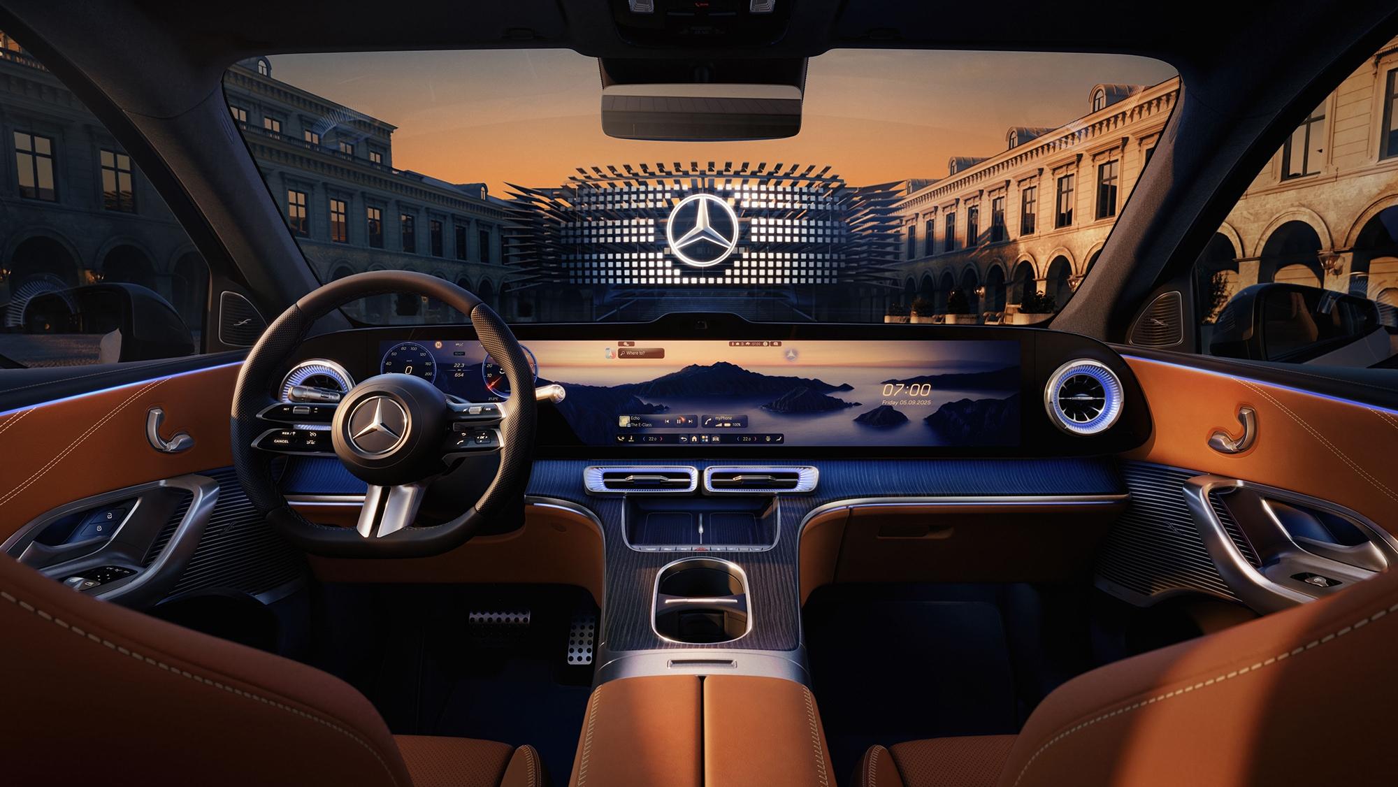 Intérieur du Mercedes GLC électrique avec Hyperscreen