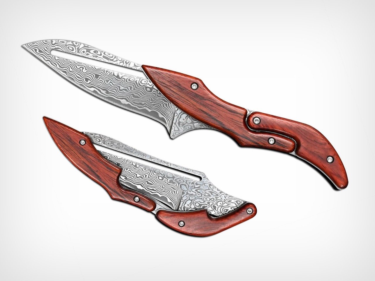 Split Handle Damascus Knife