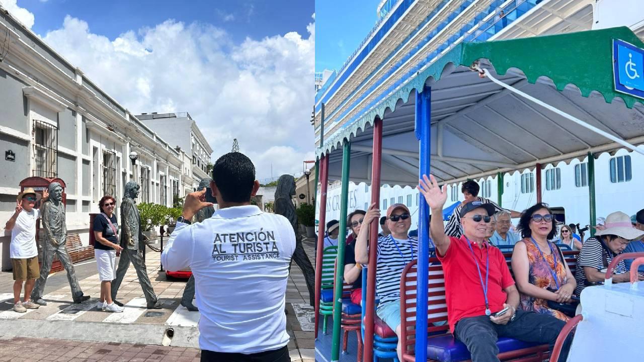 Touristes de croisière explorant Mazatlán