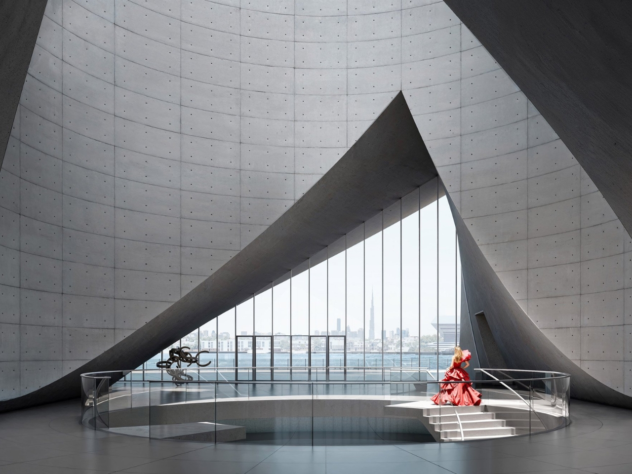 Vue du musée au crépuscule