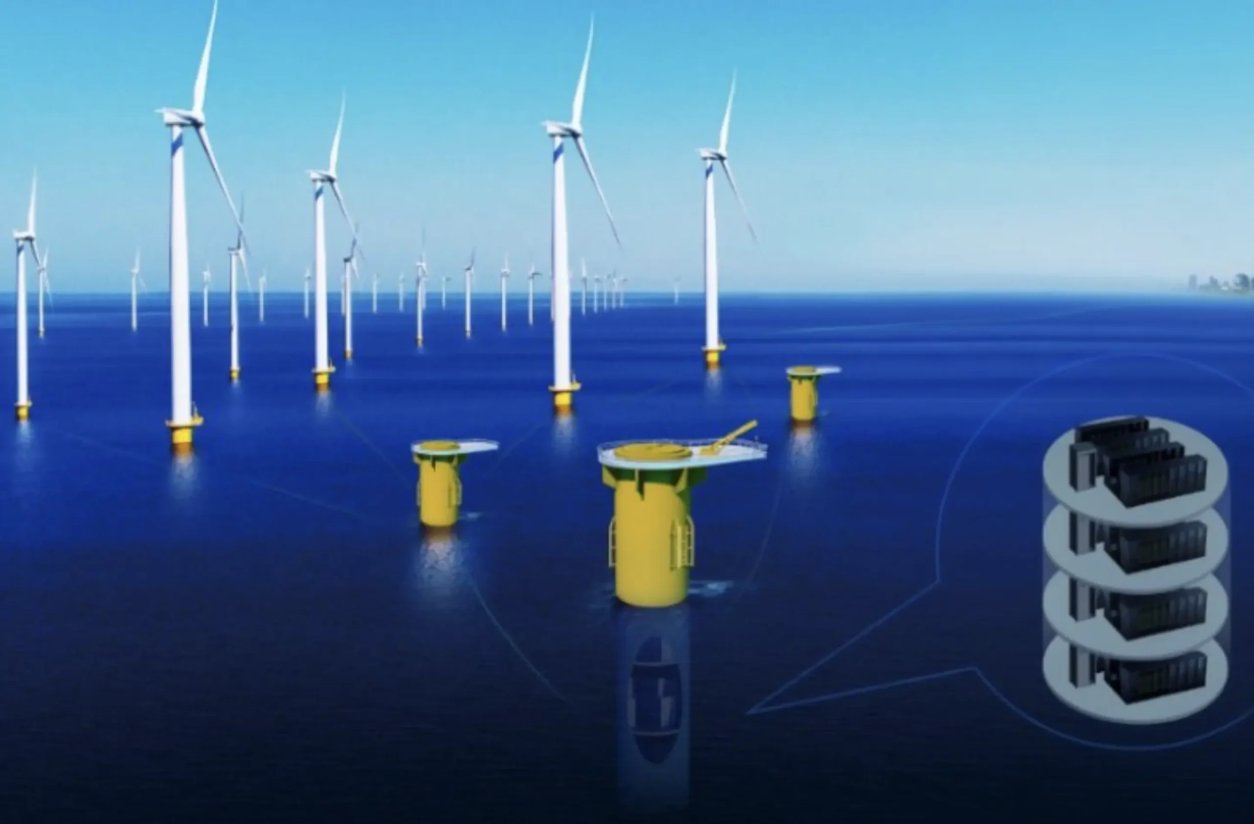 Centro de datos submarino impulsado por energía eólica Centro de datos submarino impulsado por energía eólica