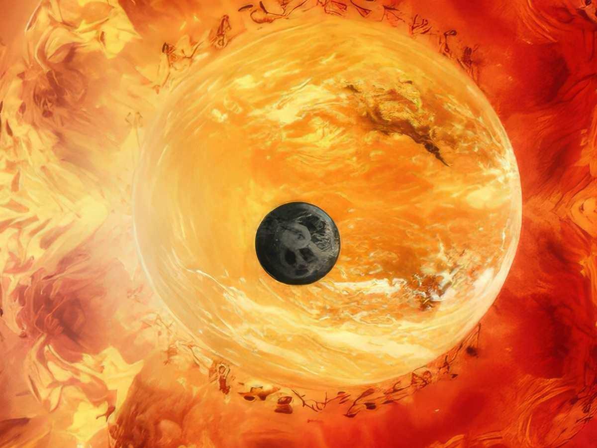 Soleil actif avec taches et éruptions