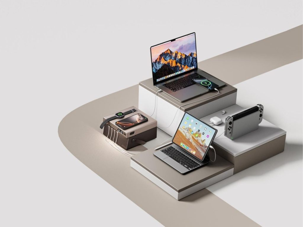 Découvrez cette Station Énergétique Avec Éclairage Ambiant et 8 Ports de Charge – Idéale pour Vos Aventures!