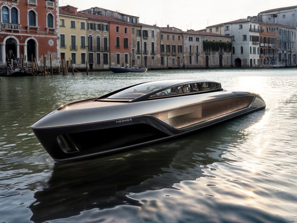Découvrez le Somptueux Yacht Concept Hermes : Panneaux de Bronze et Canopée en Verre !