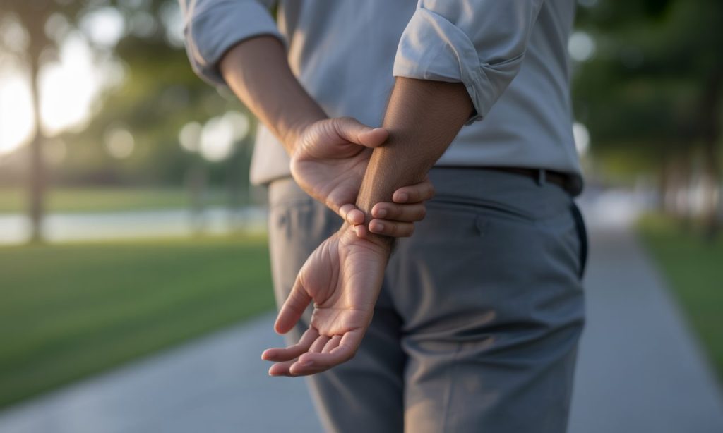 Marcher les mains dans le dos : décryptage d’un geste mystérieux et sa signification découvrez le sens caché derrière le geste énigmatique de marcher les mains dans le dos, ses origines et ce qu'il révèle sur la personnalité.