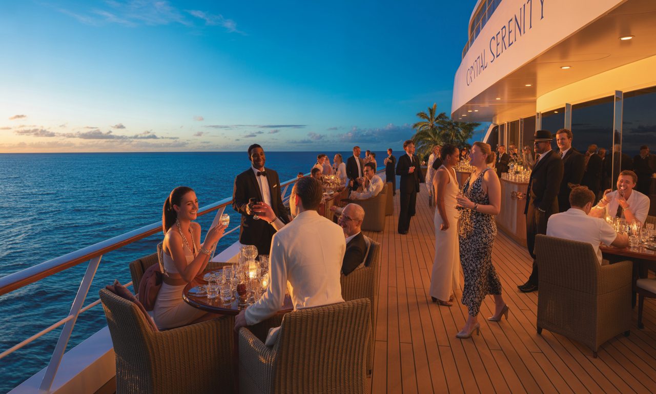 découvrez l'exceptionnelle croisière fête au sud à bord du crystal serenity et explorez les merveilles du pacifique sud dans un cadre luxueux et inoubliable.