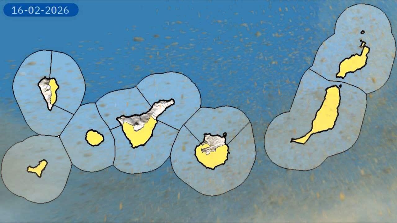 Polvo en suspensión sobre las islas Canarias