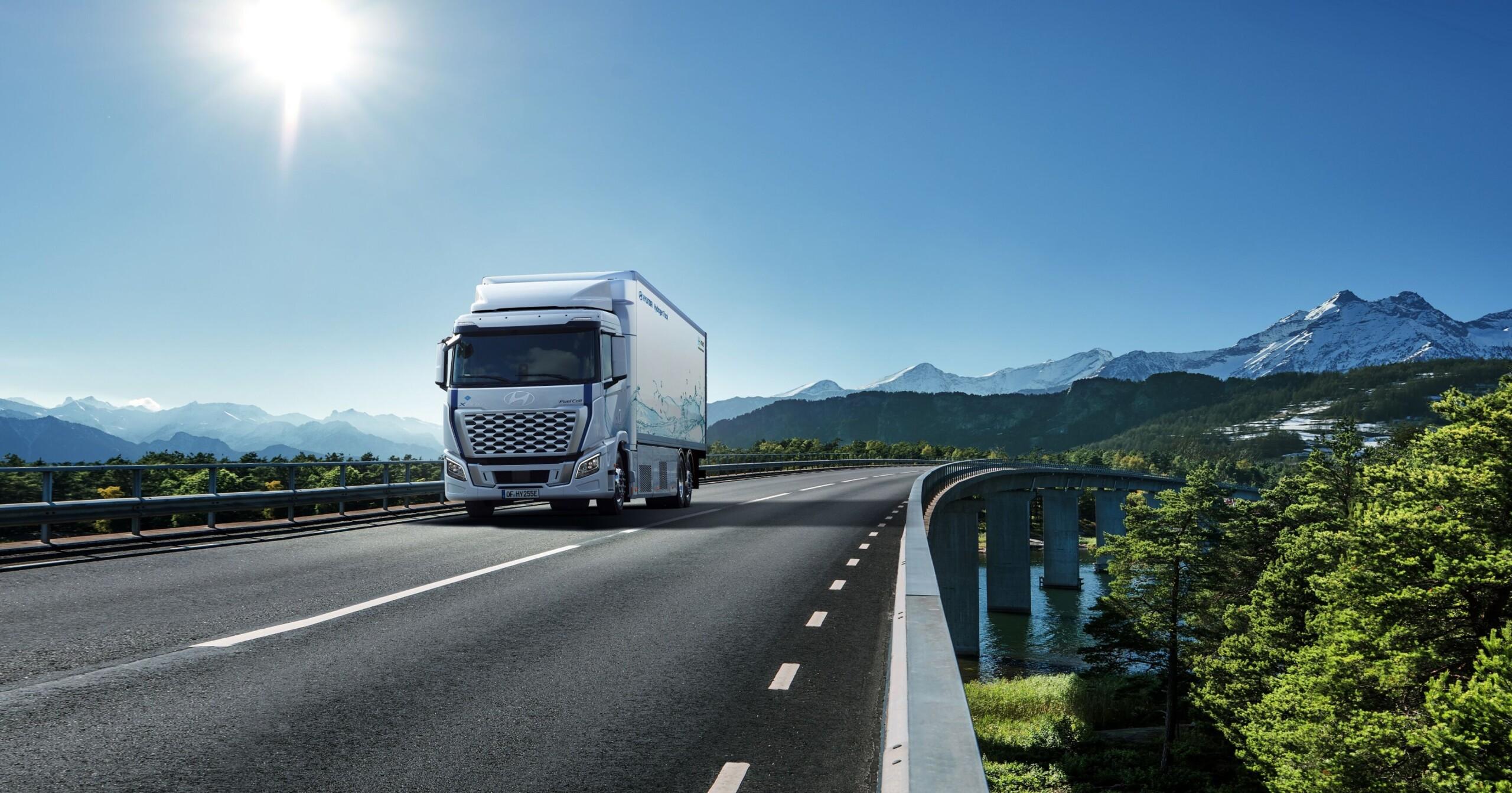 Camion Hyundai XCIENT Fuel Cell en opération
