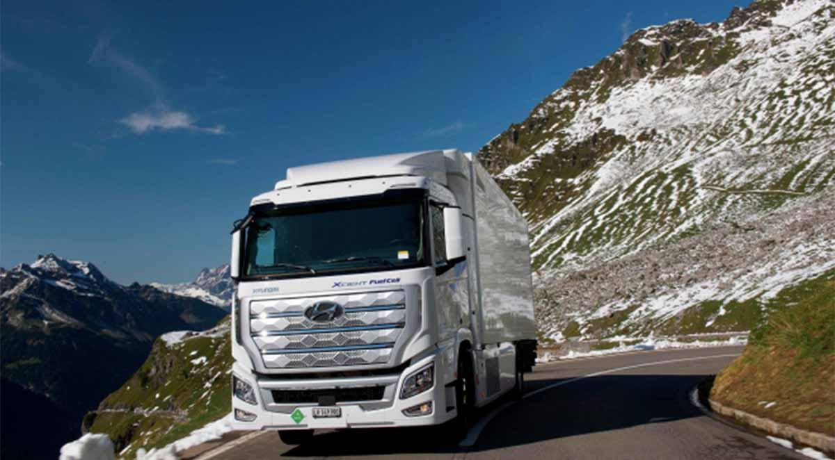 Camions Hyundai à hydrogène en logistique