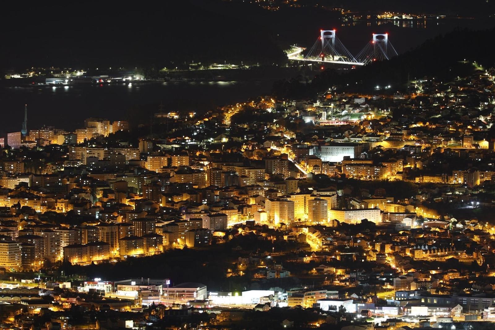 cielo nocturno Vigo contaminacion