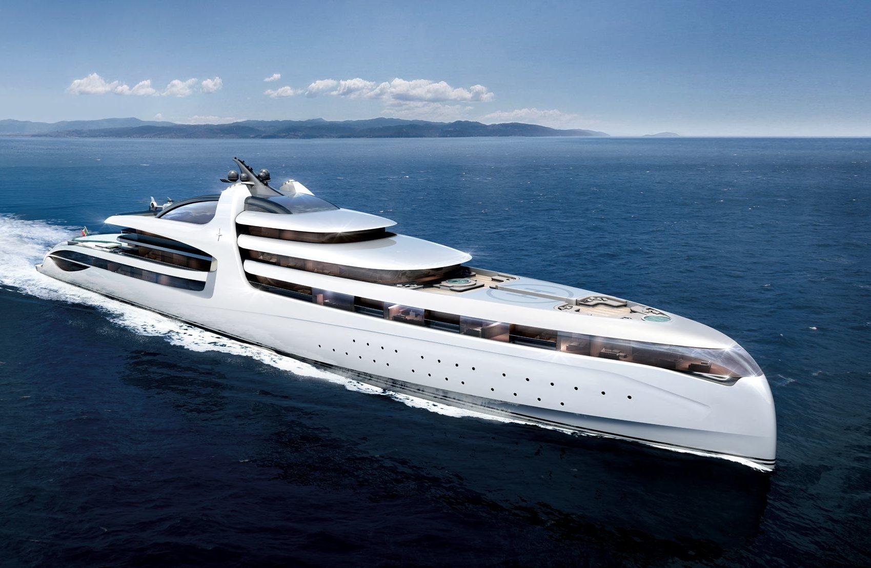 Profil futuriste du megayate Admiral X Force