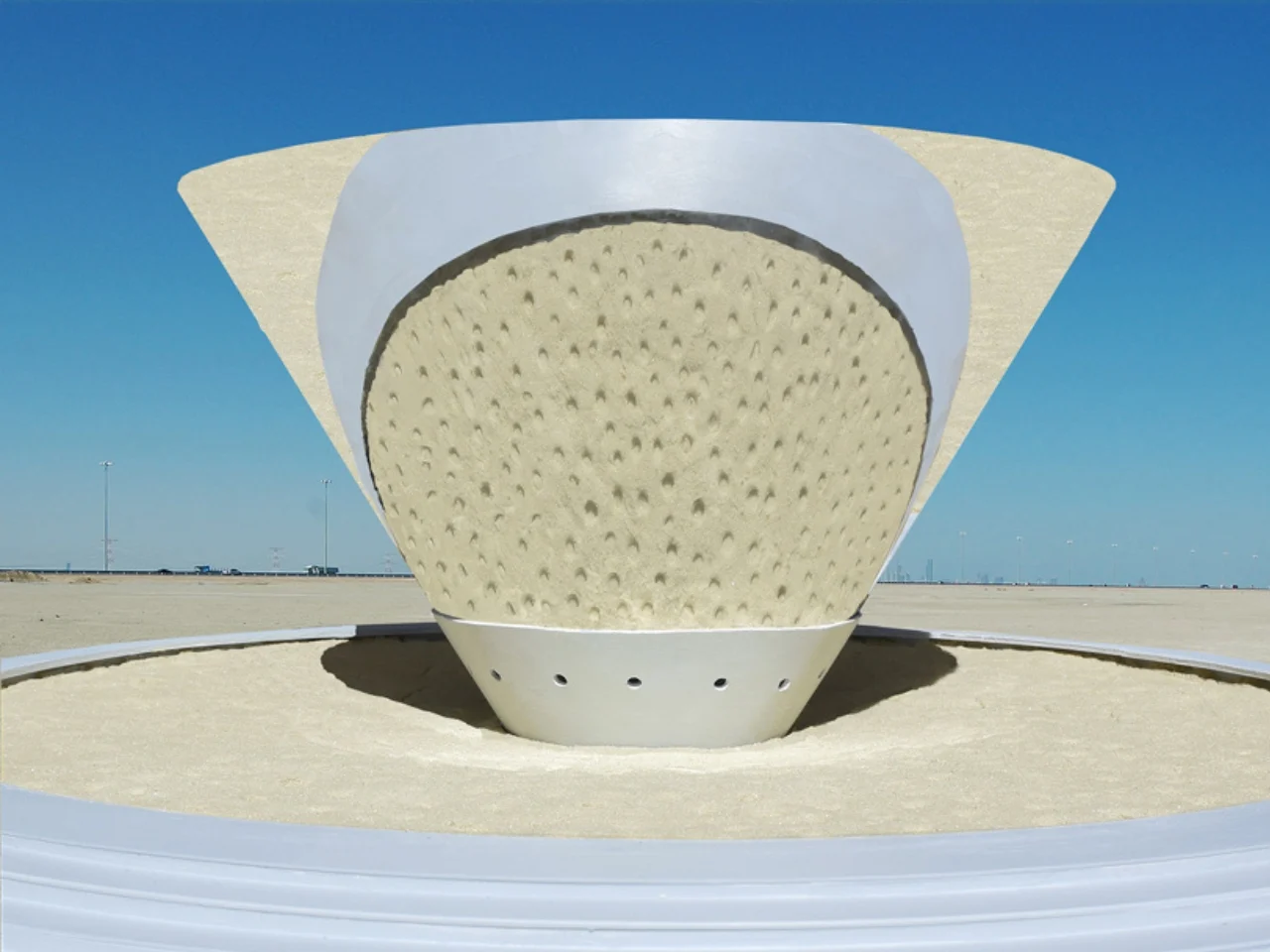 Cône miroité de sable interactif